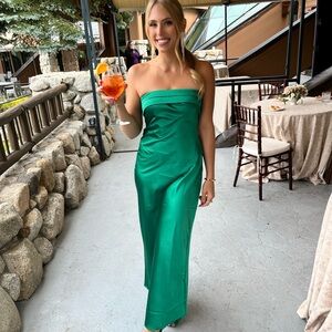 Beginning Boutique Strapless Emerald Dress (Mariah Maxi Dress)